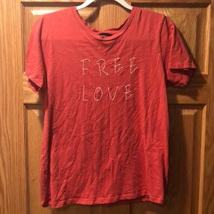 Red “Free Love” T-shirt
